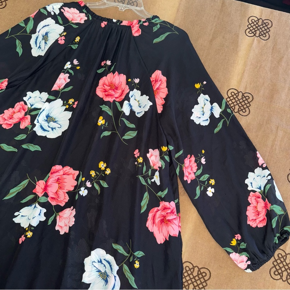 Old Navy NWT! V302842 Long Sleeve Versatile Dress In Black Floral Size XXL - Picture 14 of 16